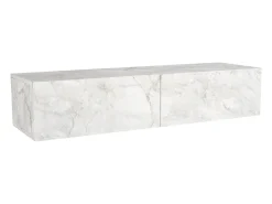 Consola suspenso com 2 portas - Efeito mármore branco - TENIDA