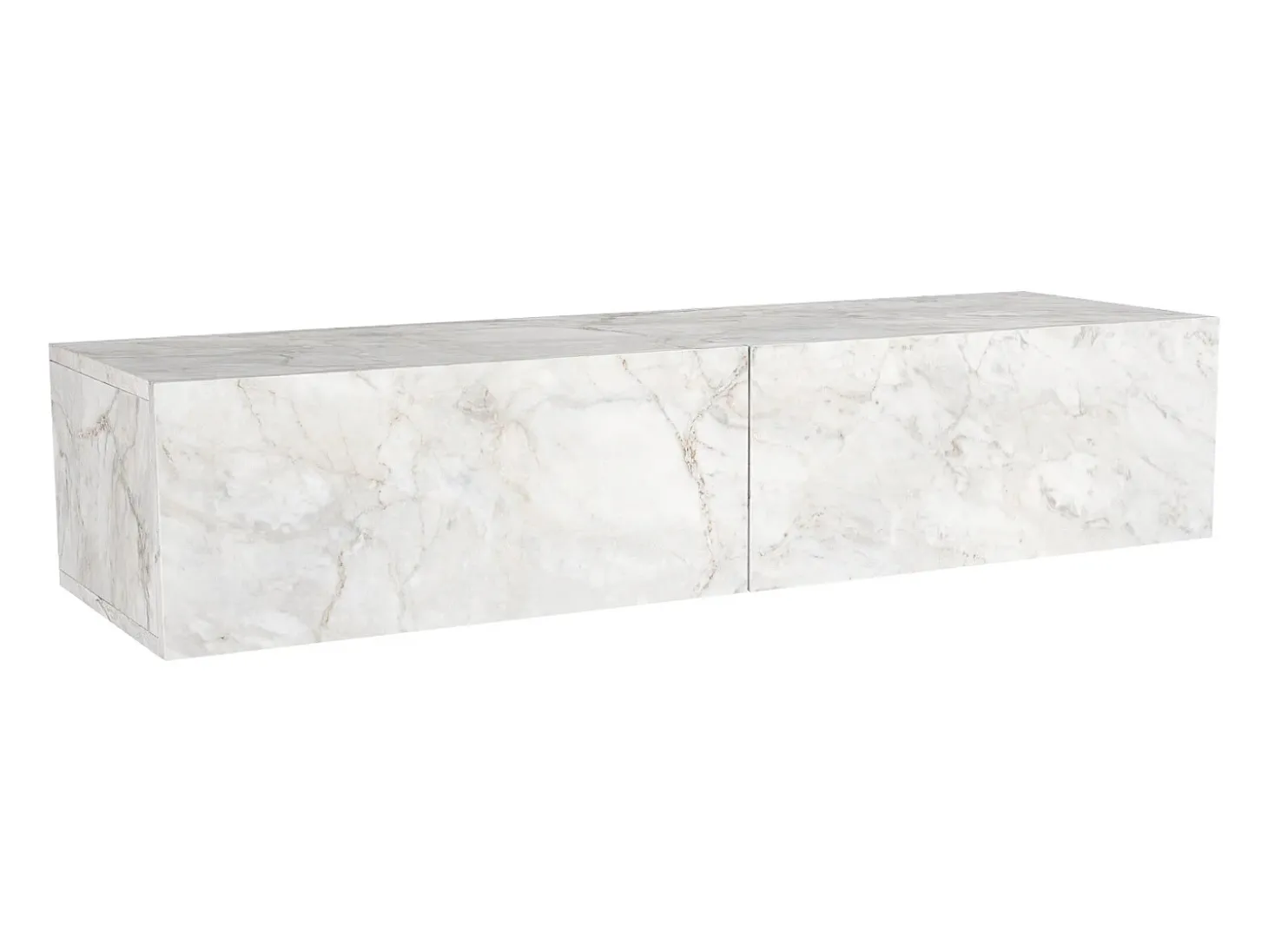 Consola suspenso com 2 portas - Efeito mármore branco - TENIDA