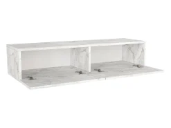 Consola suspenso com 2 portas - Efeito mármore branco - TENIDA
