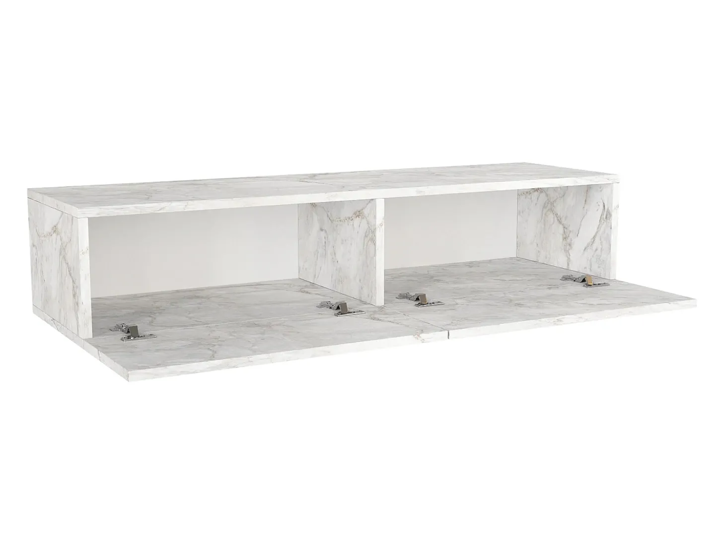 Consola suspenso com 2 portas - Efeito mármore branco - TENIDA