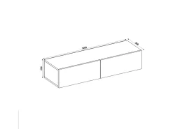 Consola suspenso com 2 portas - Efeito mármore branco - TENIDA