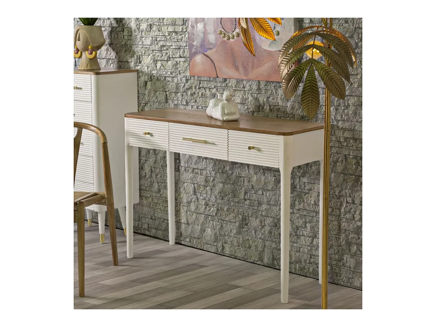 Consola VKH606, Branco, 107x37x80 cm, Kendra Home