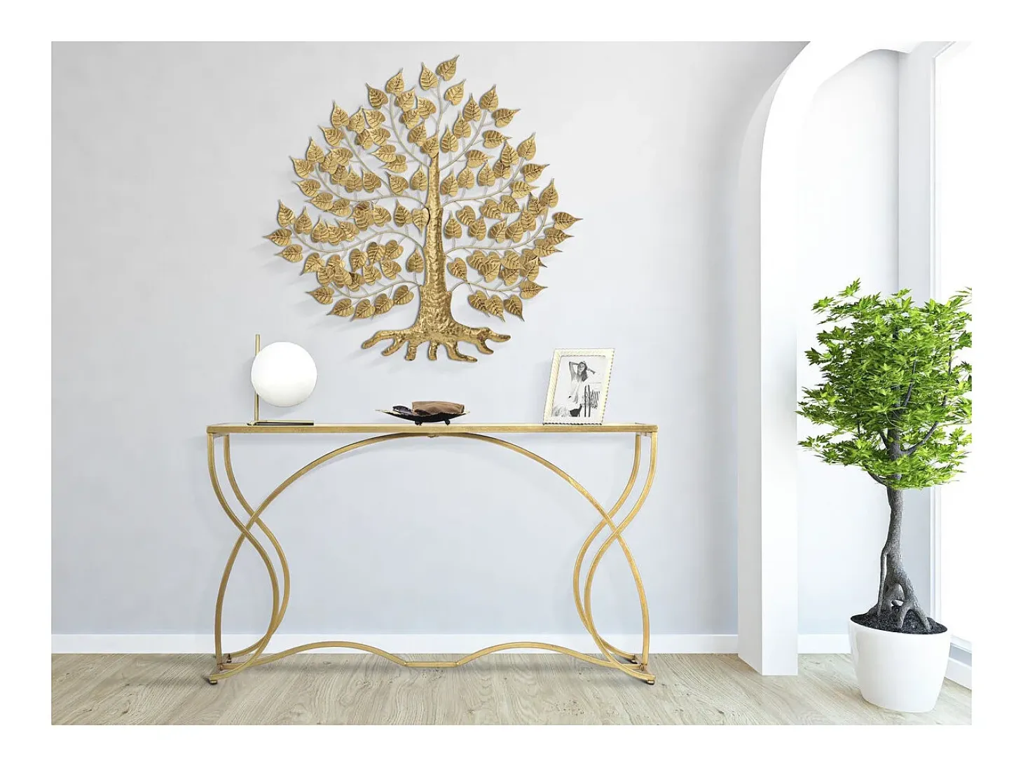 Consola VKH626, Ouro, 130x40x75 cm, Kendra Home