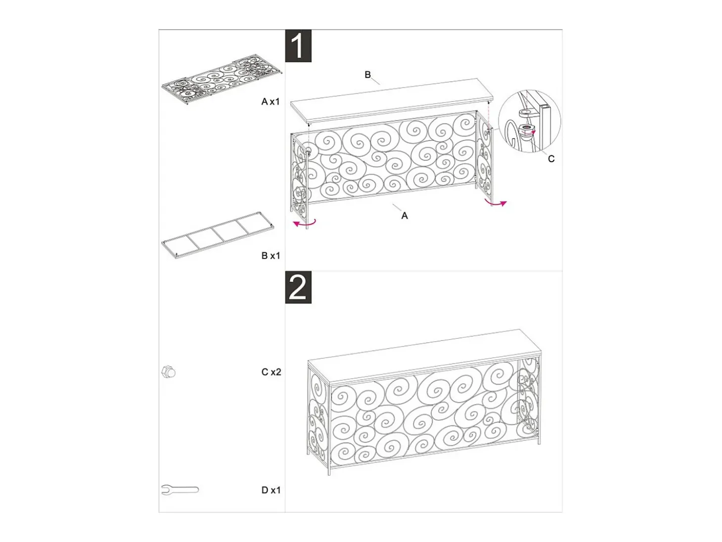 Consola VKH617, Ouro, 140x36x82 cm, Kendra Home