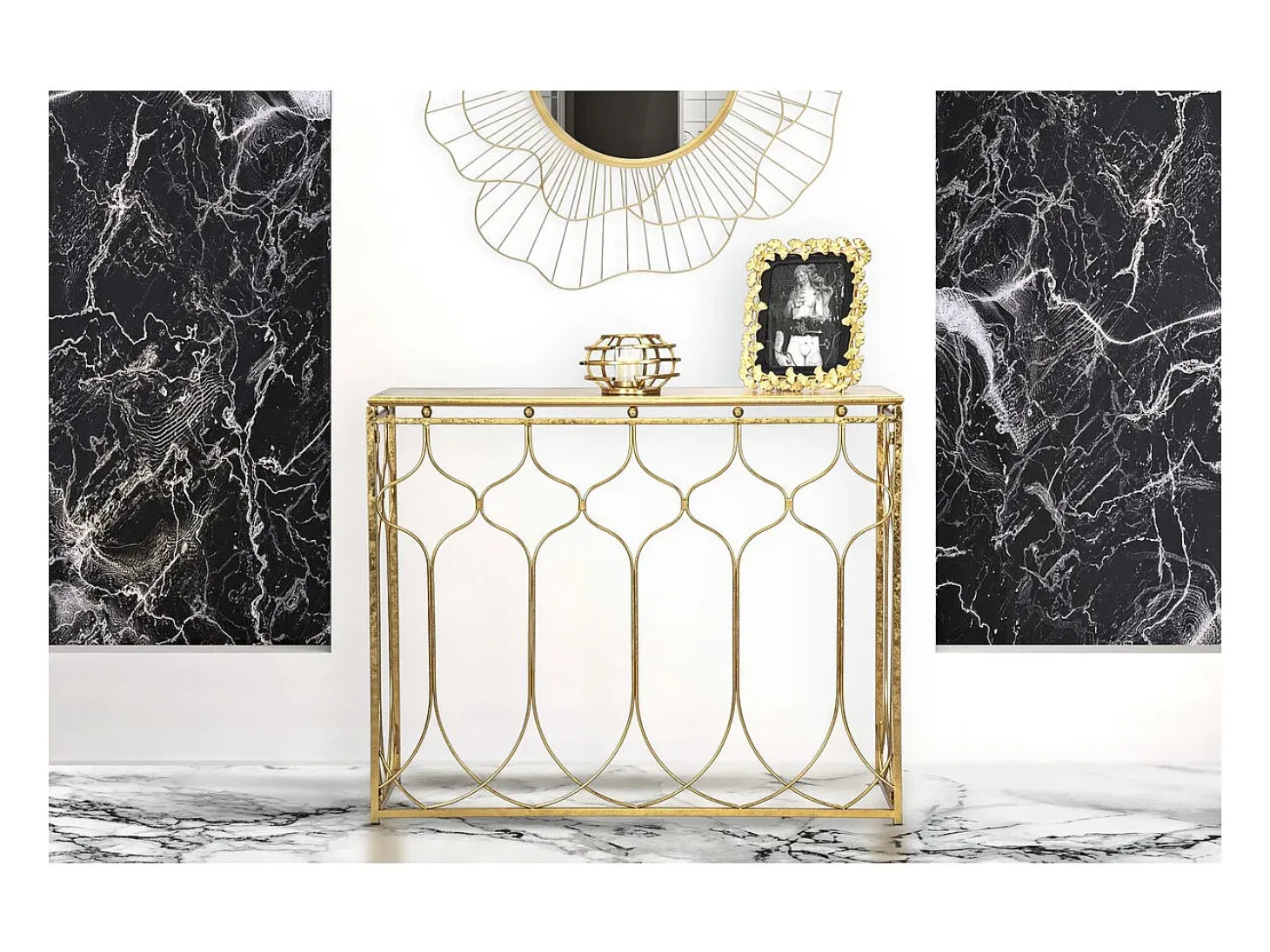 Consola VKH613, Ouro, 96,5x41x78 cm, Kendra Home