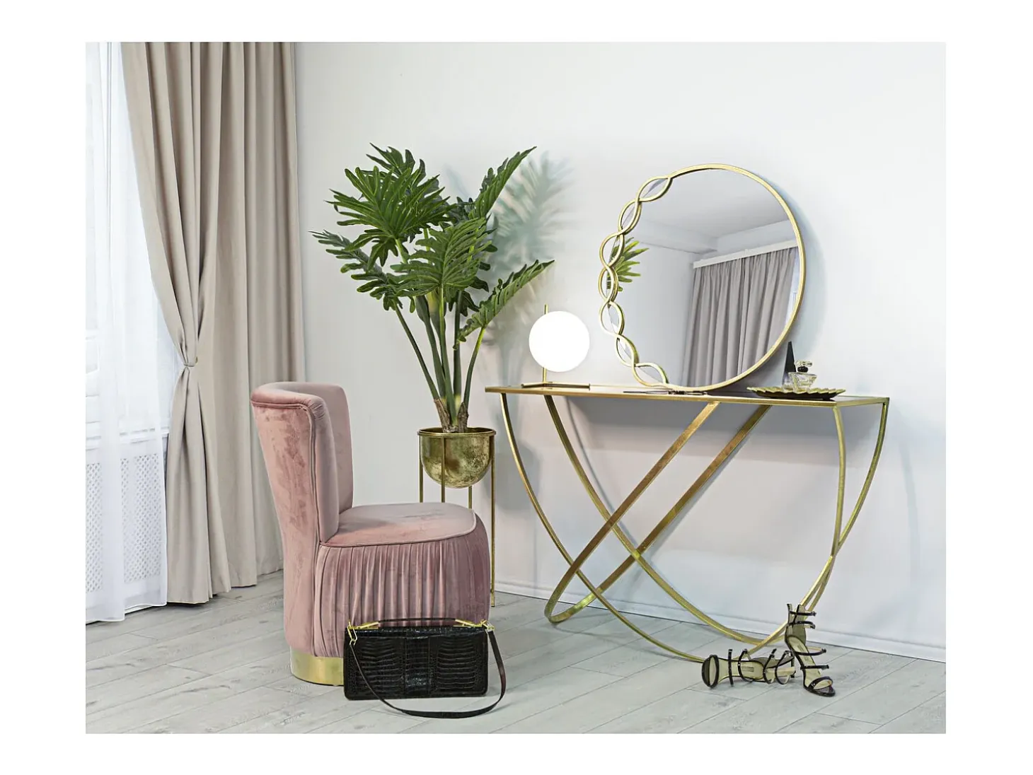 Consola VKH620, Ouro, 120x40x79 cm, Kendra Home