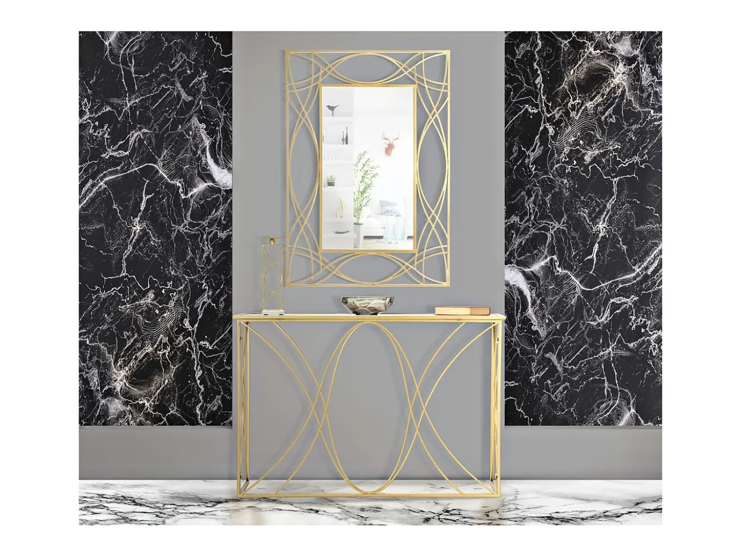 Consola VKH627, Ouro, 120x40x80 cm, Kendra Home