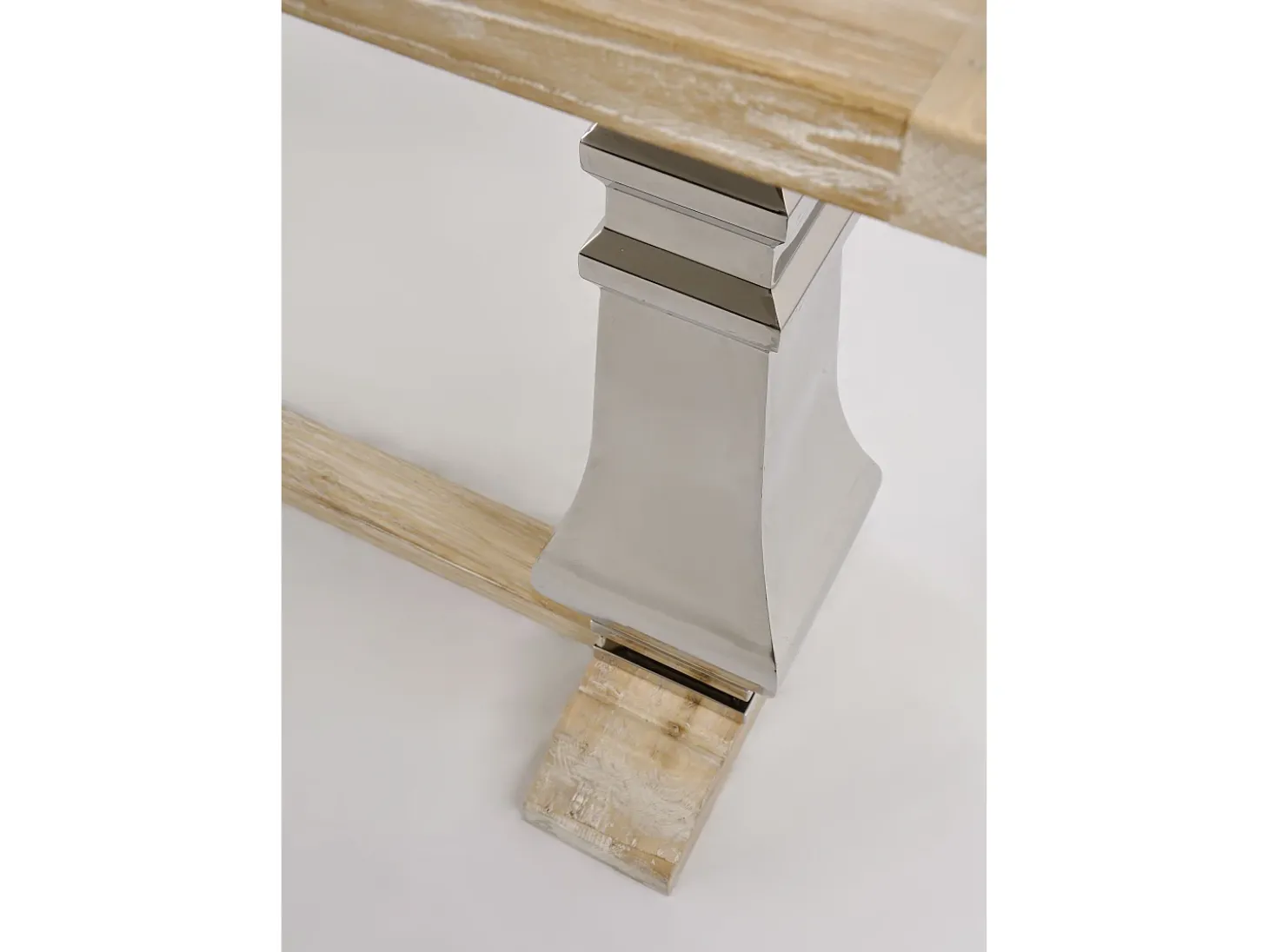 Consola 160x85x45 cm cromo madeira natural glamour gl1527