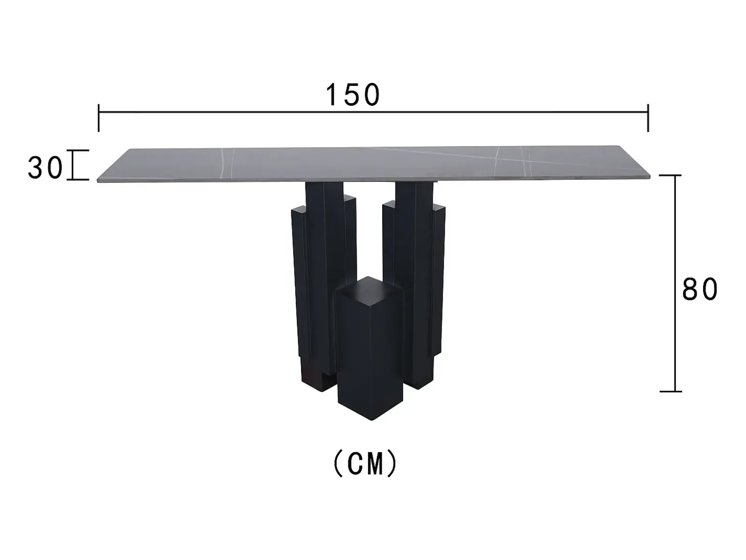 Consola 150x80x30 cm preta modig m20-150