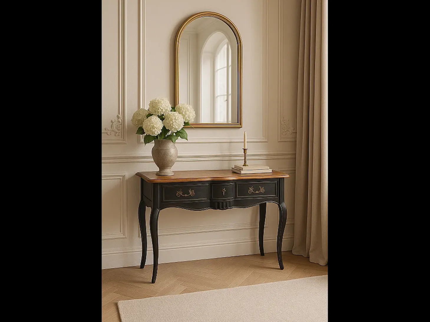 Consola 110x80x47 cm preto nero ven808nm