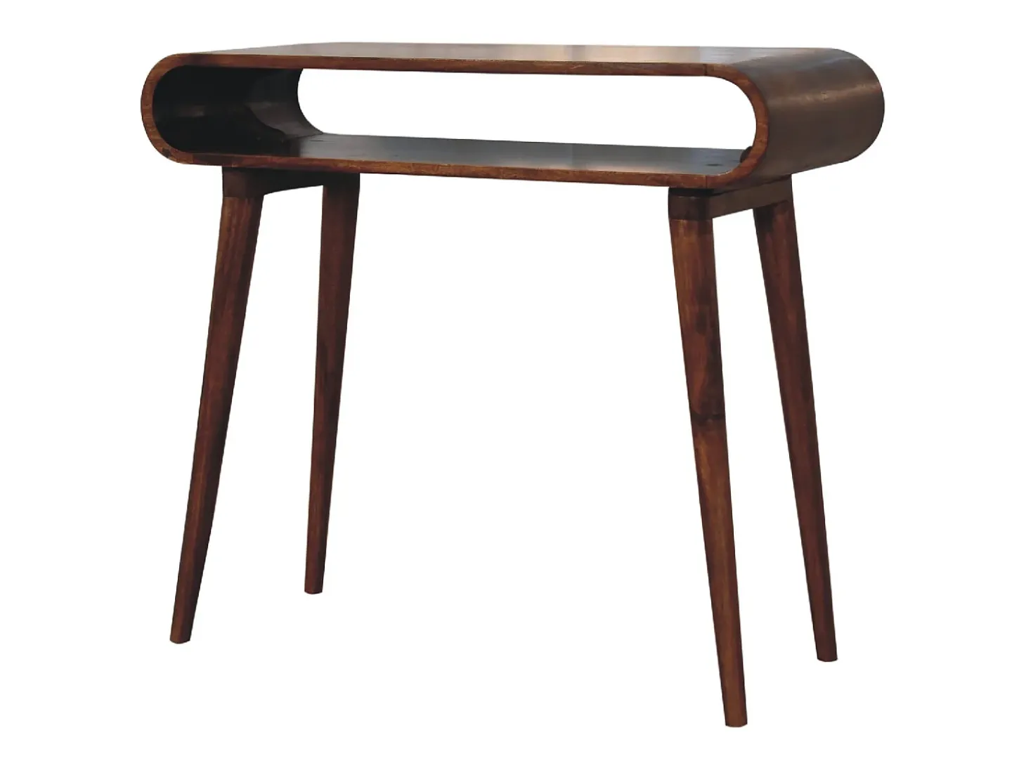 Console Amaya estilo nórdico Artisan Furniture, 1 prateleira aberta, castanho escuro