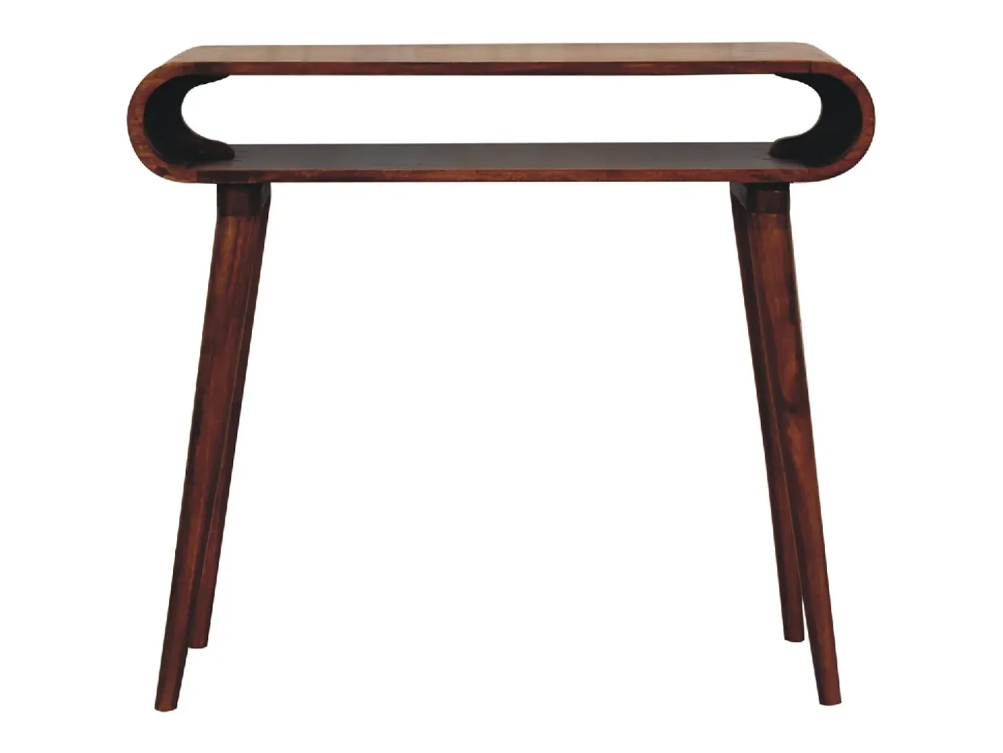 Console Amaya estilo nórdico Artisan Furniture, 1 prateleira aberta, castanho escuro