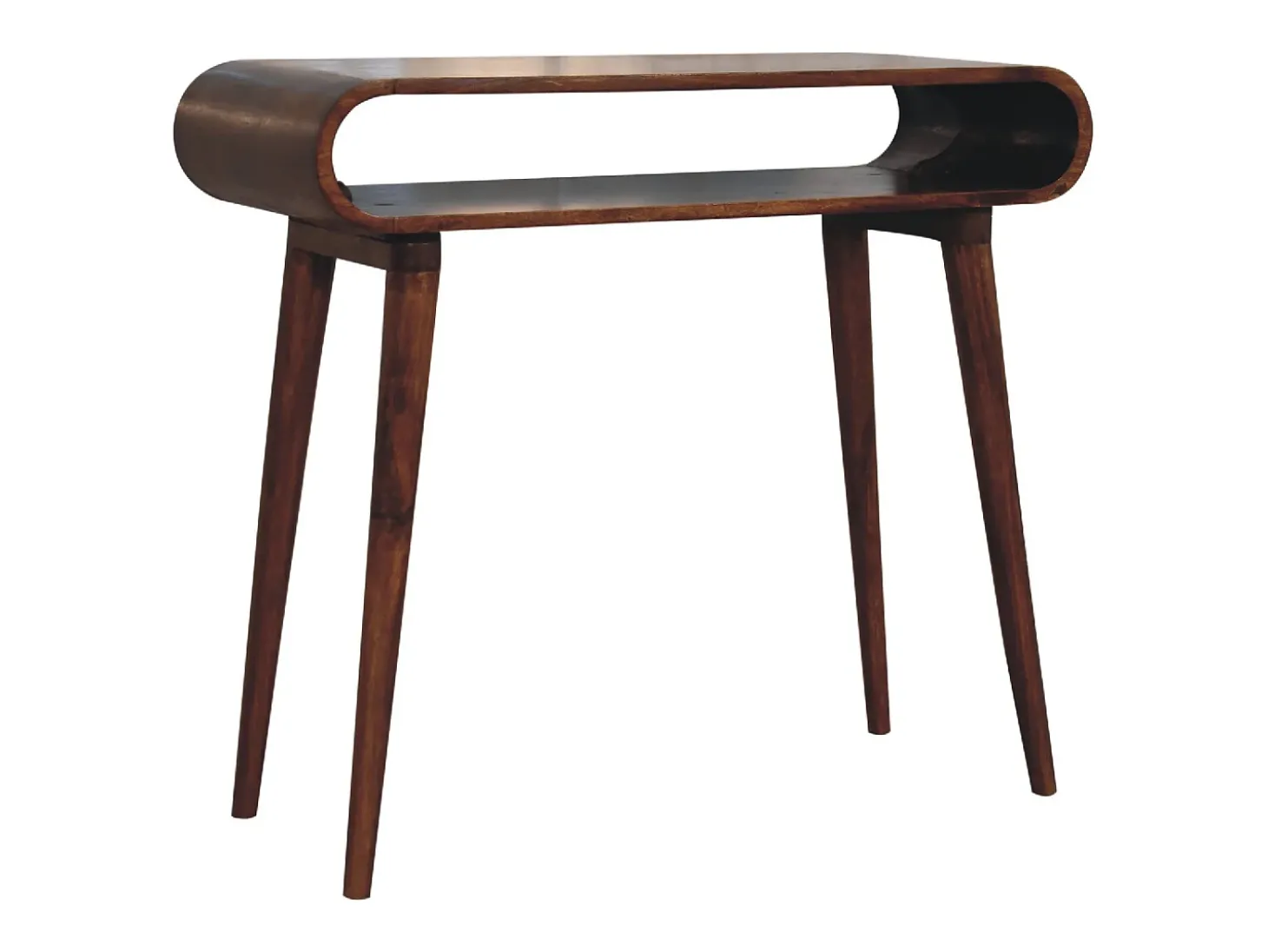 Console Amaya estilo nórdico Artisan Furniture, 1 prateleira aberta, castanho escuro