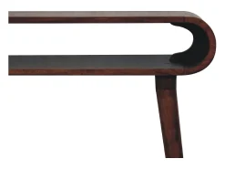 Console Amaya estilo nórdico Artisan Furniture, 1 prateleira aberta, castanho escuro