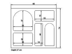 Console de design com 5 nichos - Branco - LUELA