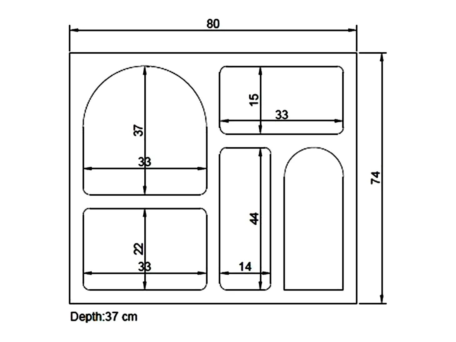 Console de design com 5 nichos - Branco - LUELA