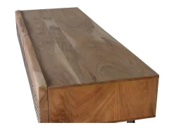 console de madeira de acácia e metal