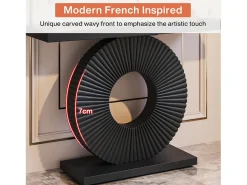 Console de mesa moderna com base geométrica, mesa de entrada em madeira de 100 cm