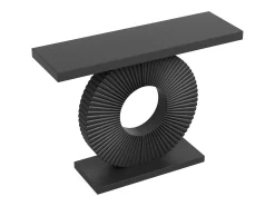 Console de mesa moderna com base geométrica, mesa de entrada em madeira de 100 cm