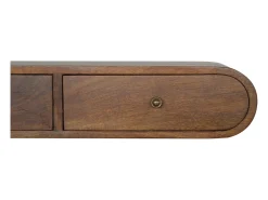 Console flutuante London em castanheiro Artisan Furniture, 2 gavetas, castanho caramelo