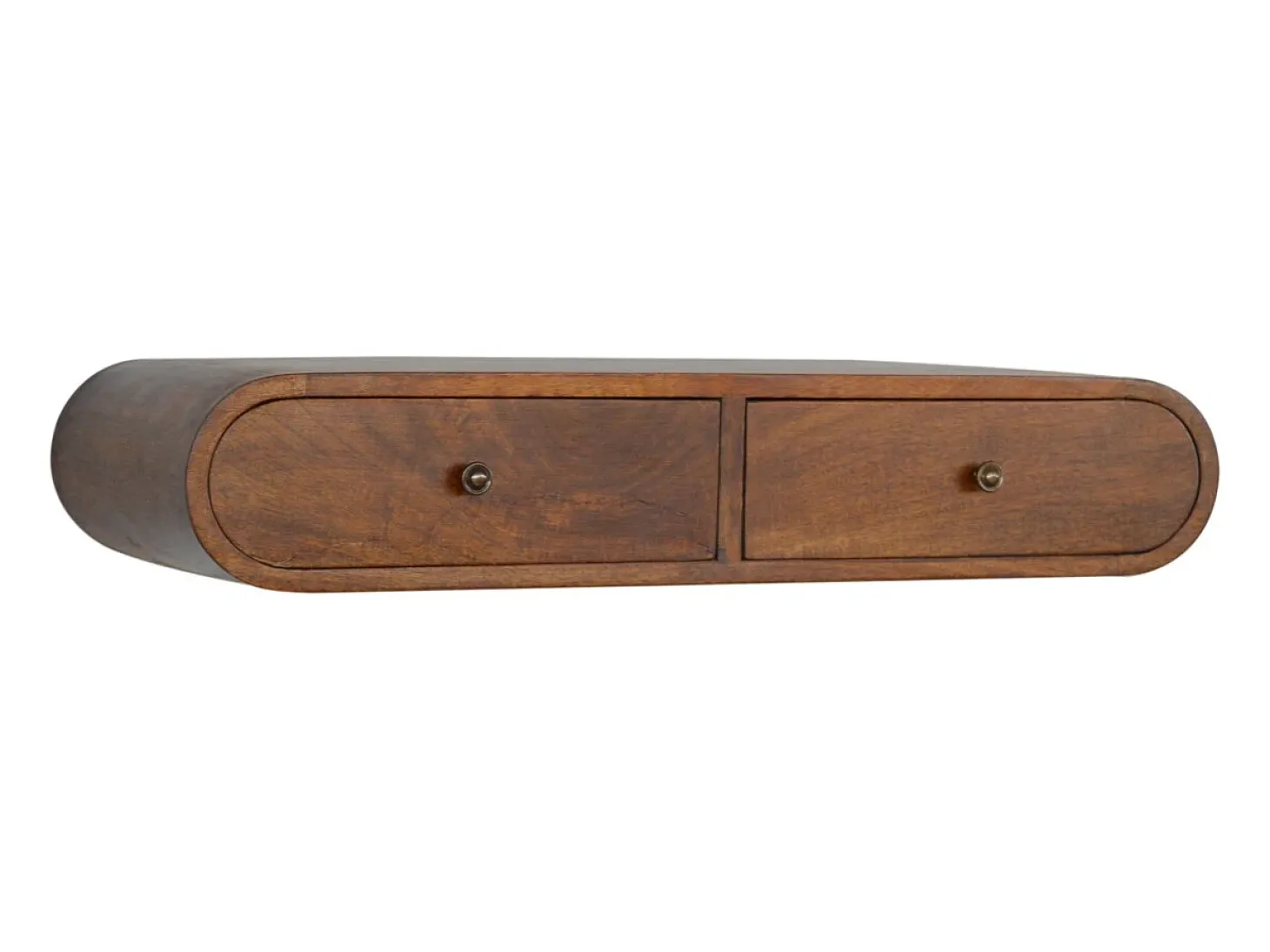 Console flutuante London em castanheiro Artisan Furniture, 2 gavetas, castanho caramelo