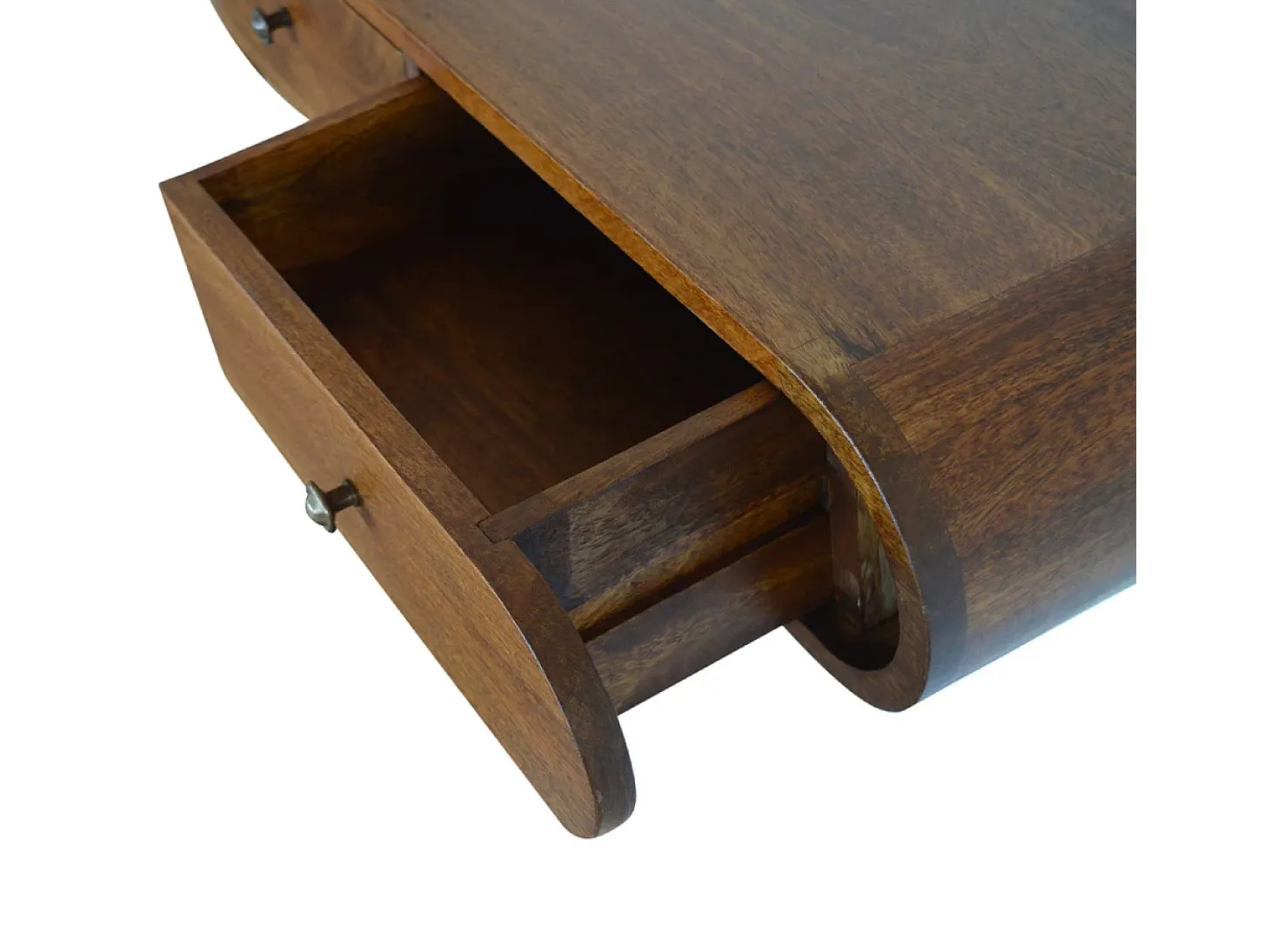 Console flutuante London em castanheiro Artisan Furniture, 2 gavetas, castanho caramelo
