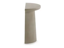 Console meia-lua de poliresina microcimento