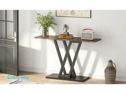 Console Móvel, Console de Entrada de Corredor Industrial, Mesas de Entrada de 110 cm Mesa de Sofá Estreita para Sala, Castanho Rústico