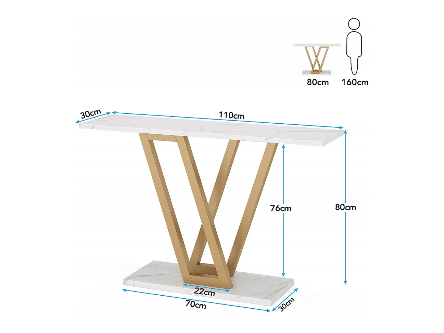 Console Móvel, Console de Entrada de Corredor Industrial, Mesas de Entrada de 110 cm Mesa de Sofá Estreita para Sala
