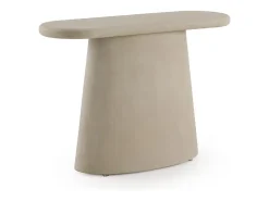 Console oval de poliresina revestida com microcimento