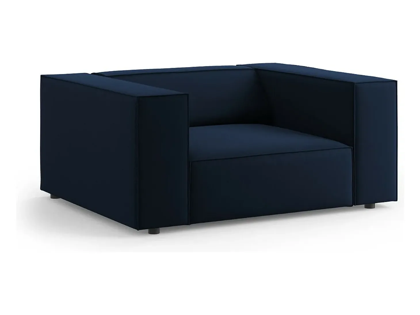 Cosmopolitan Design - Poltrona "Arendal" em veludo azul real - 124x102x70cm