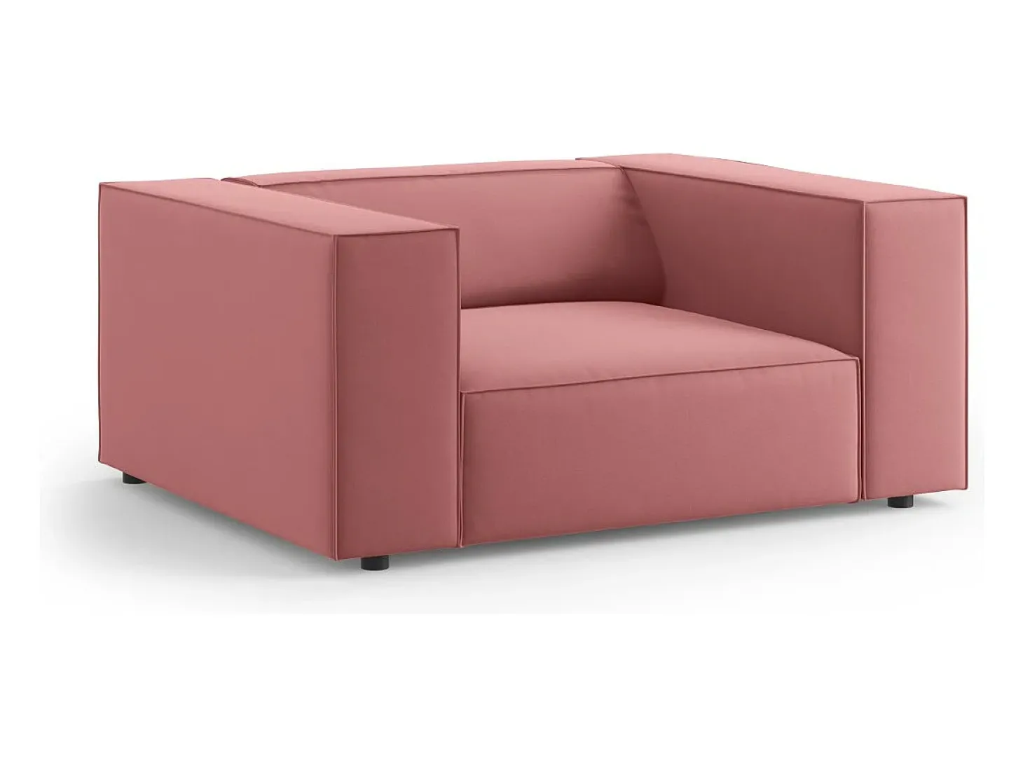Cosmopolitan Design - Poltrona "Arendal" em veludo salmão - 124x102x70cm