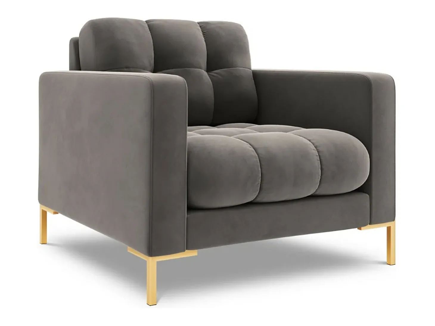 Cosmopolitan Design - Poltrona "Bali" em veludo cinza claro - 87x92x75cm