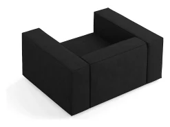 Cosmopolitan Design - Poltrona "Arendal" em tecido chenille com efeito canelado preto - 124x102x70cm