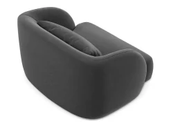 Cosmopolitan Design - Poltrona "Tulum" em veludo cinza - 103x90x70cm
