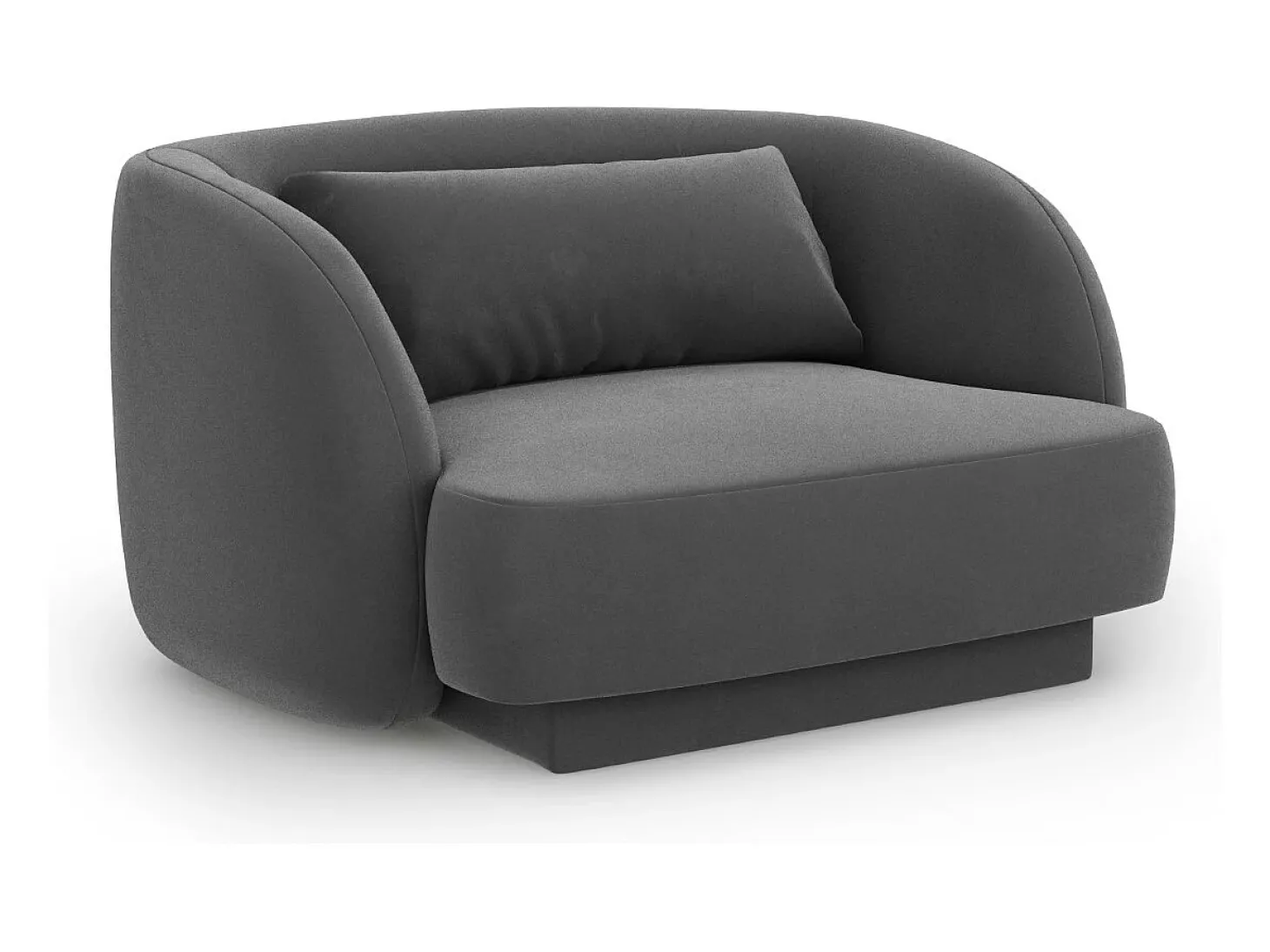 Cosmopolitan Design - Poltrona "Tulum" em veludo cinza - 103x90x70cm