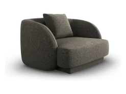 Cosmopolitan Design - Poltrona "Tulum" em tecido chenille cinza - 103x90x70cm