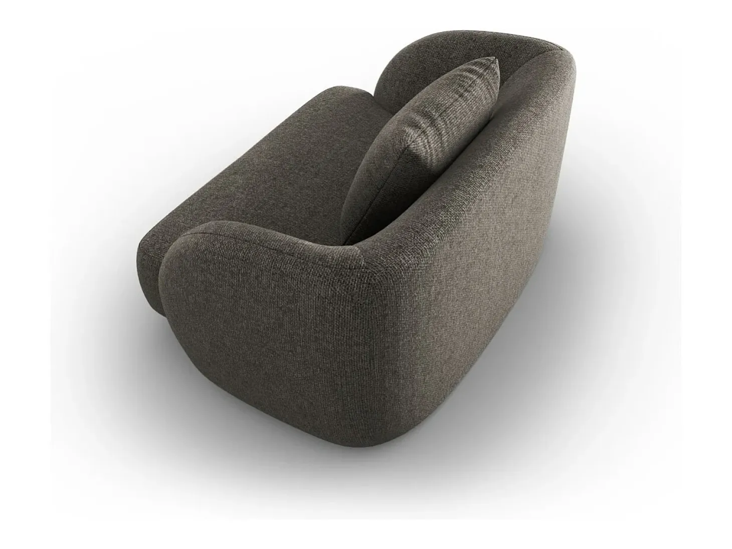 Cosmopolitan Design - Poltrona "Tulum" em tecido chenille cinza - 103x90x70cm