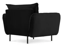 Cosmopolitan Design - Poltrona "Vienna" em veludo preto - 97x94x95cm