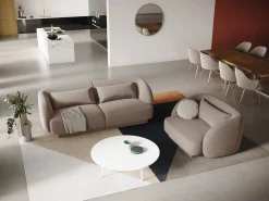 Cosmopolitan Design - Poltrona "Tulum" em veludo bege - 103x90x70cm