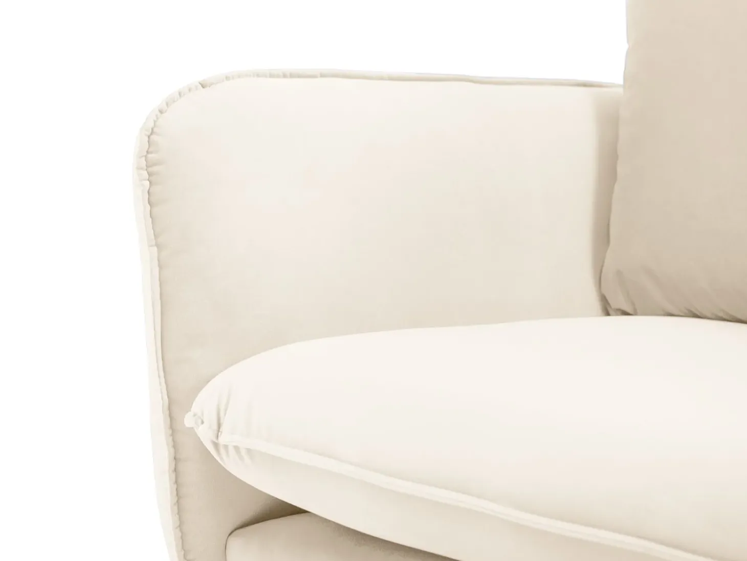 Cosmopolitan Design - Poltrona "Vienna" em veludo bege claro - 97x94x95cm