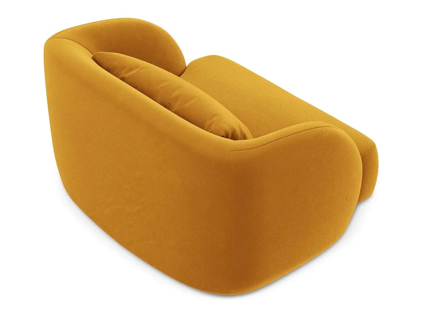 Cosmopolitan Design - Poltrona "Tulum" em veludo amarelo - 103x90x70cm