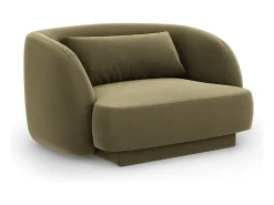 Cosmopolitan Design - Poltrona "Tulum" em veludo verde - 103x90x70cm