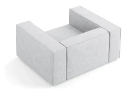 Cosmopolitan Design - Poltrona "Arendal" em tecido chenille com efeito canelado cinza claro - 124x102x70cm