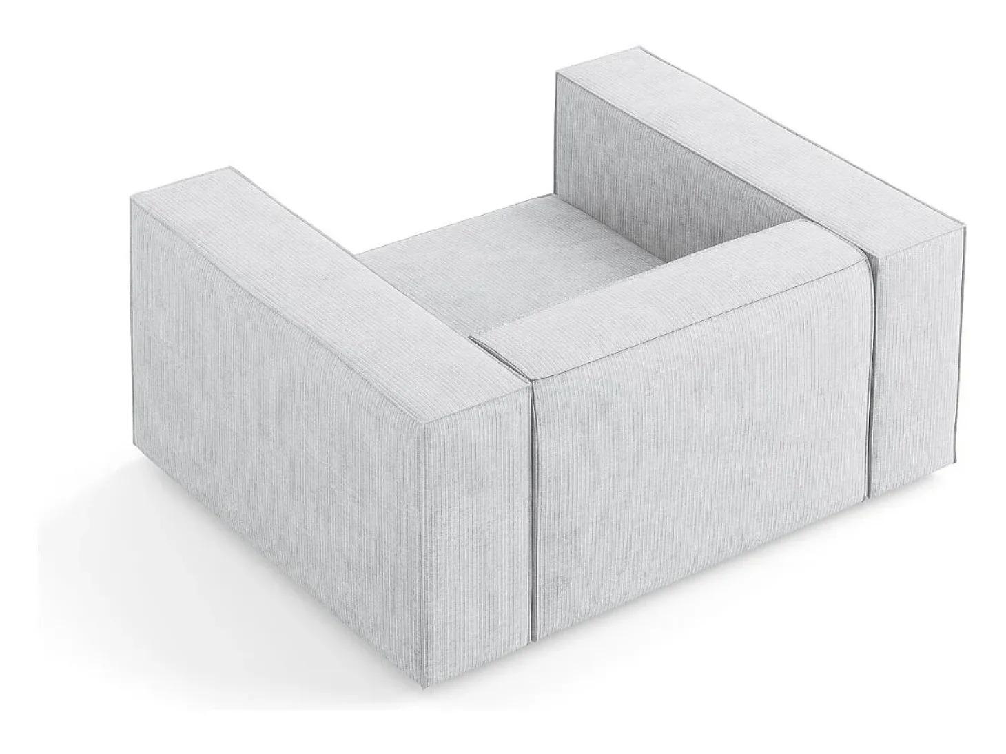 Cosmopolitan Design - Poltrona "Arendal" em tecido chenille com efeito canelado cinza claro - 124x102x70cm