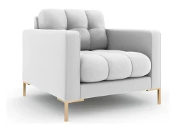 Cosmopolitan Design - Poltrona "Bali" em tecido estrutural cinza claro - 87x92x75cm