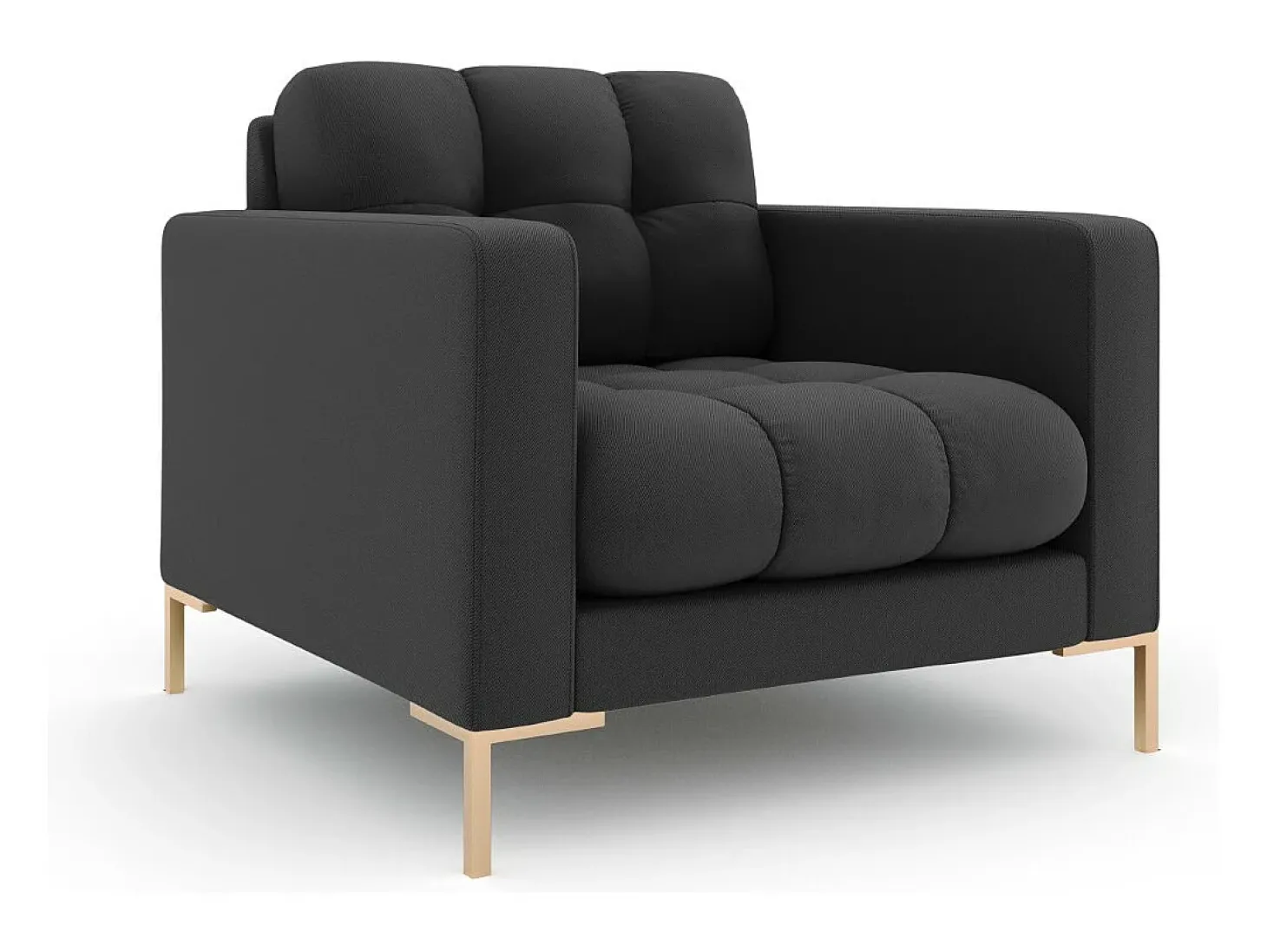 Cosmopolitan Design - Poltrona "Bali" em tecido estrutural cinza escuro - 87x92x75cm