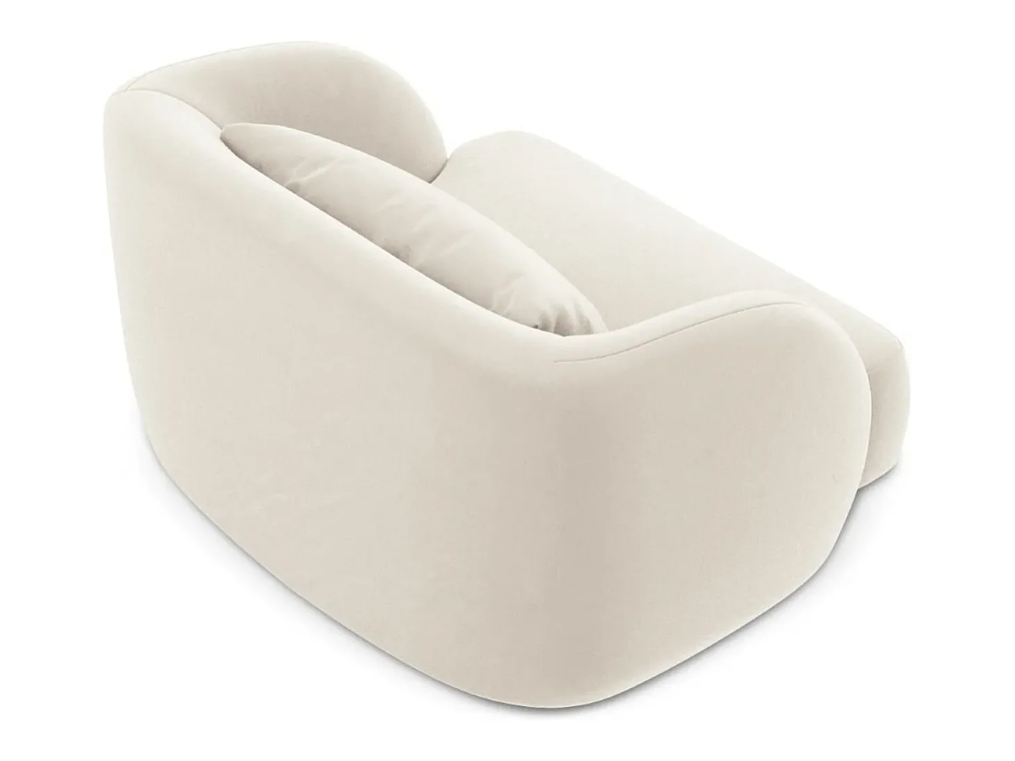 Cosmopolitan Design - Poltrona "Tulum" em veludo bege claro - 103x90x70cm