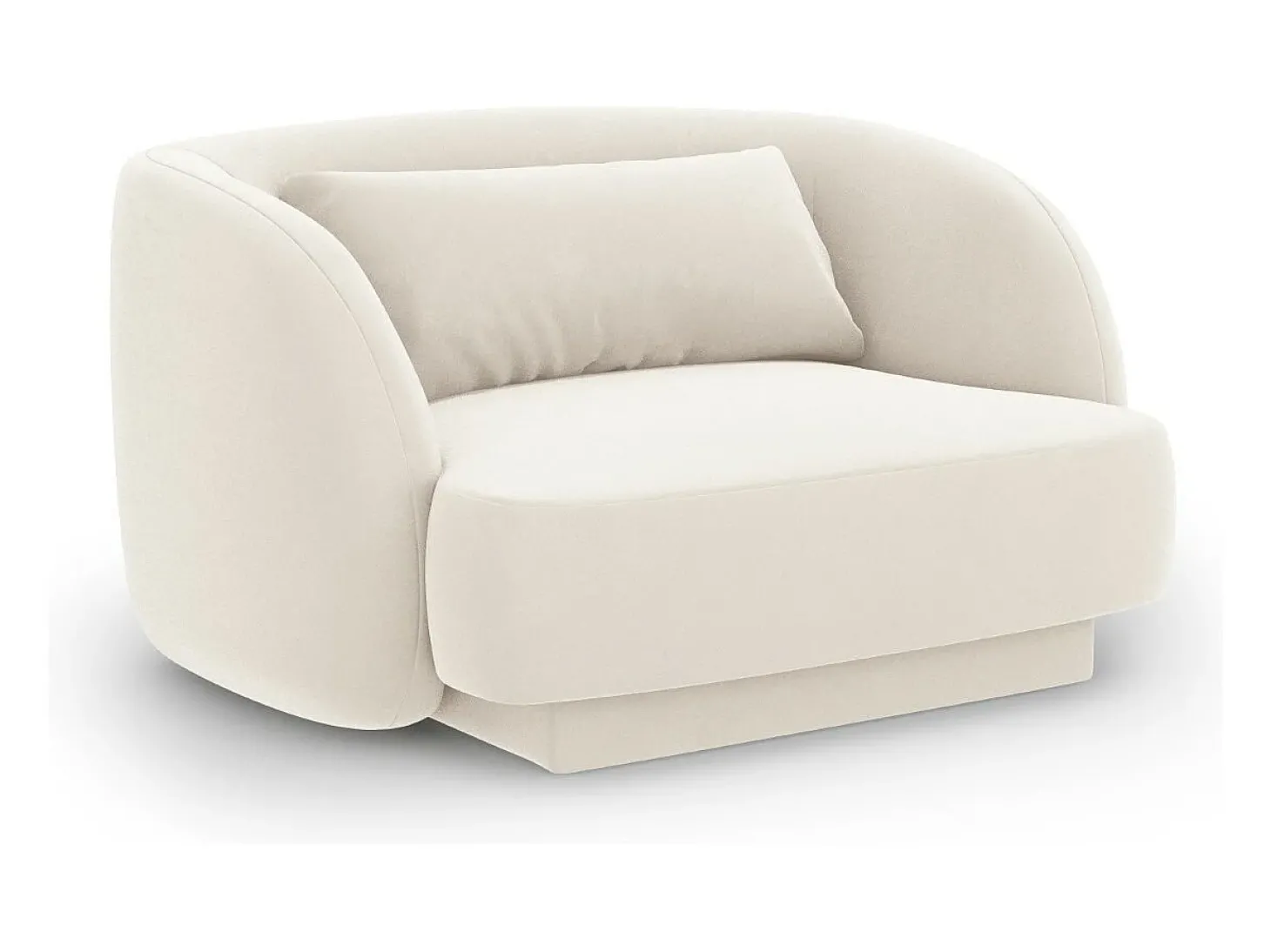 Cosmopolitan Design - Poltrona "Tulum" em veludo bege claro - 103x90x70cm