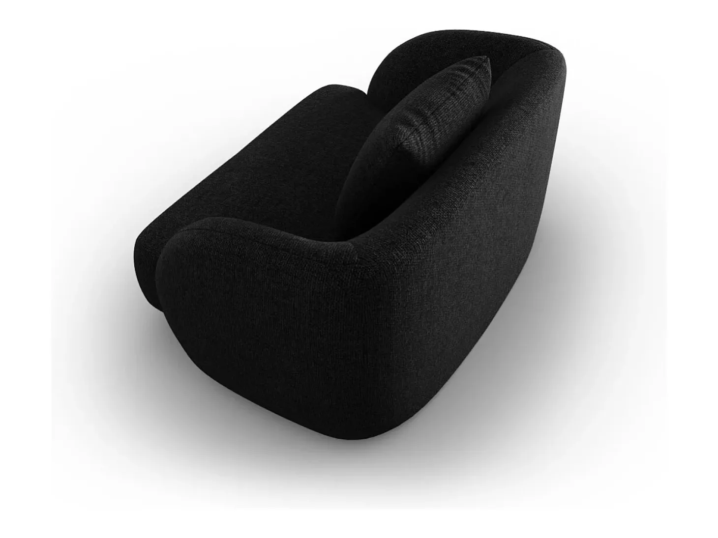 Cosmopolitan Design - Poltrona "Tulum" em tecido chenille preto - 103x90x70cm